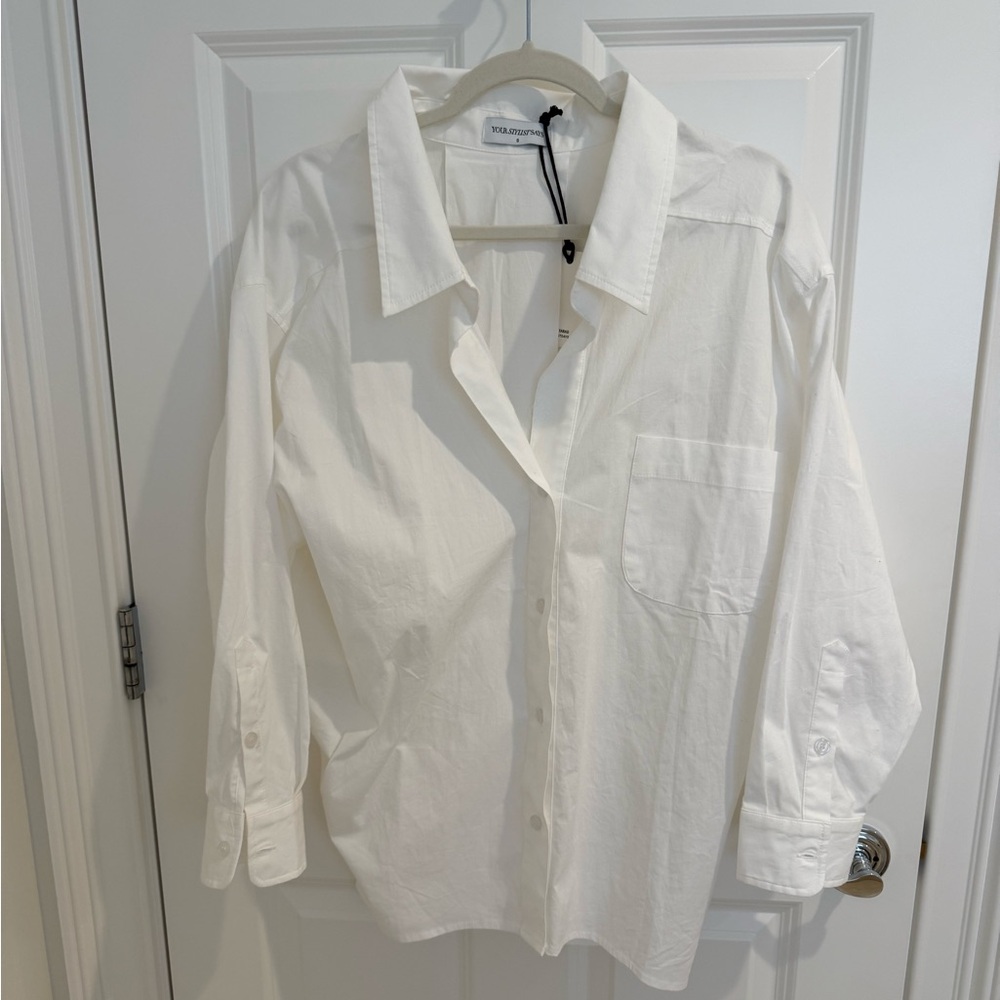 Your Stylist Says, White Button-Up Shirt - Classic Oversized, NWT, Small